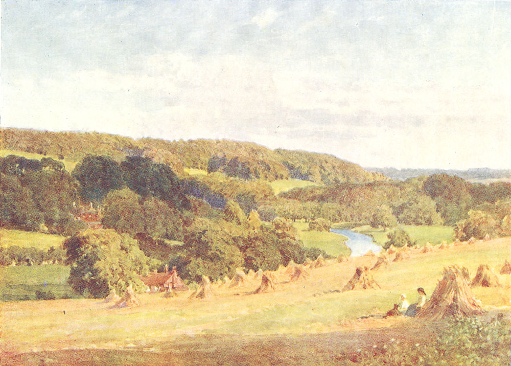 Valley of the Chess, Buckinghamshire by Sutton Palmer 1920 old antique print